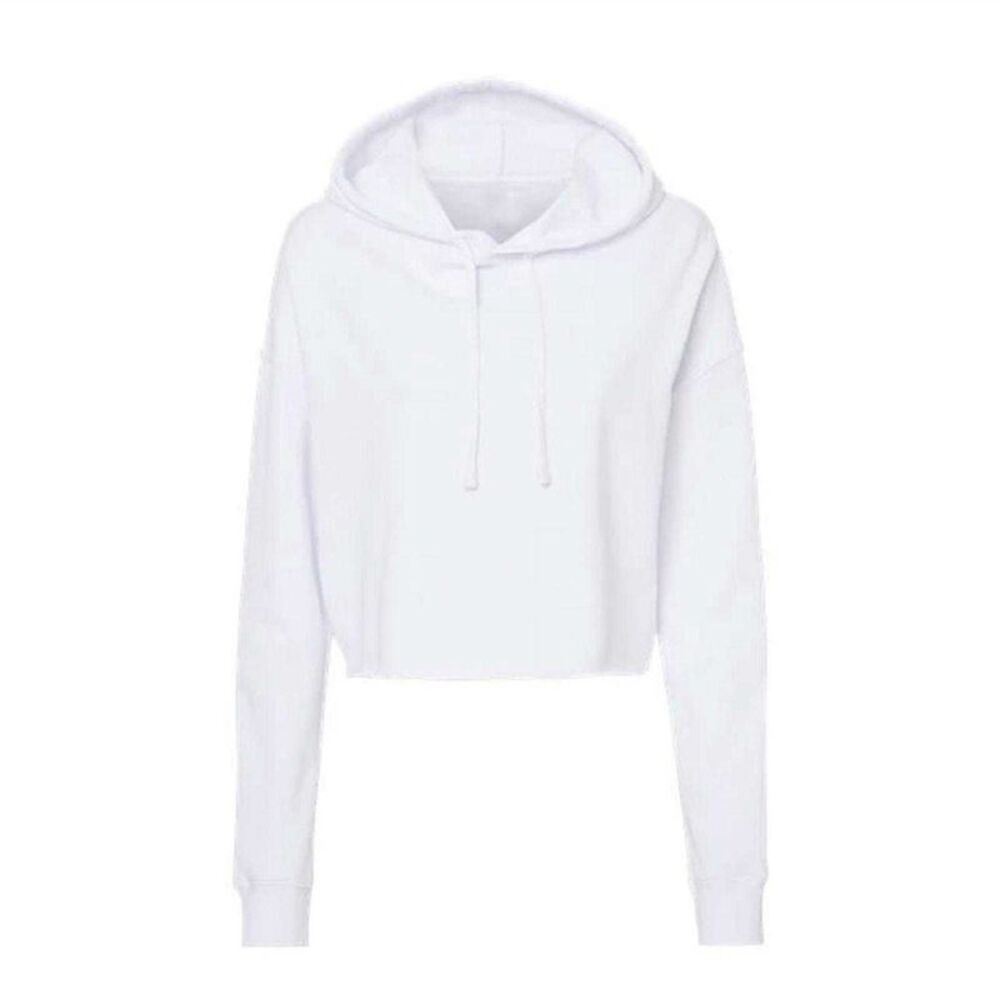 Miso Womens/Ladies Marl Cropped Hoodie / White